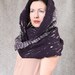 Merino wool felted scarf infinity cowl hood cobweb wrap circle neck warmer - Ready to ship now