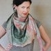 Rhubarb - felted scarf - green rose silk wool - ready to ship