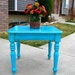 Fabulous TurQuoise Wood End Side Table Unique Furniture Piece ShabbY ChiC FREE SHIPPING Greyhoud Bus Depot USA
