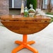 Custom for Abby & Anna sold Pumpkin Medium Glaze Drop Leaf Kitchen Table Solid Wood Shabby Chic