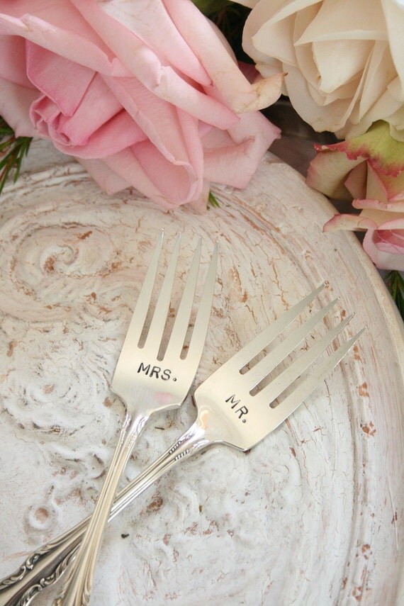 Wedding Cake Forks EcoFriendly Recycled Silver Plate
