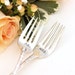 Hand Stamped Mr. Mrs. Cake Forks 1940s Wedding Forks Recycled Vintage Flatware - Delicately Exquisite
