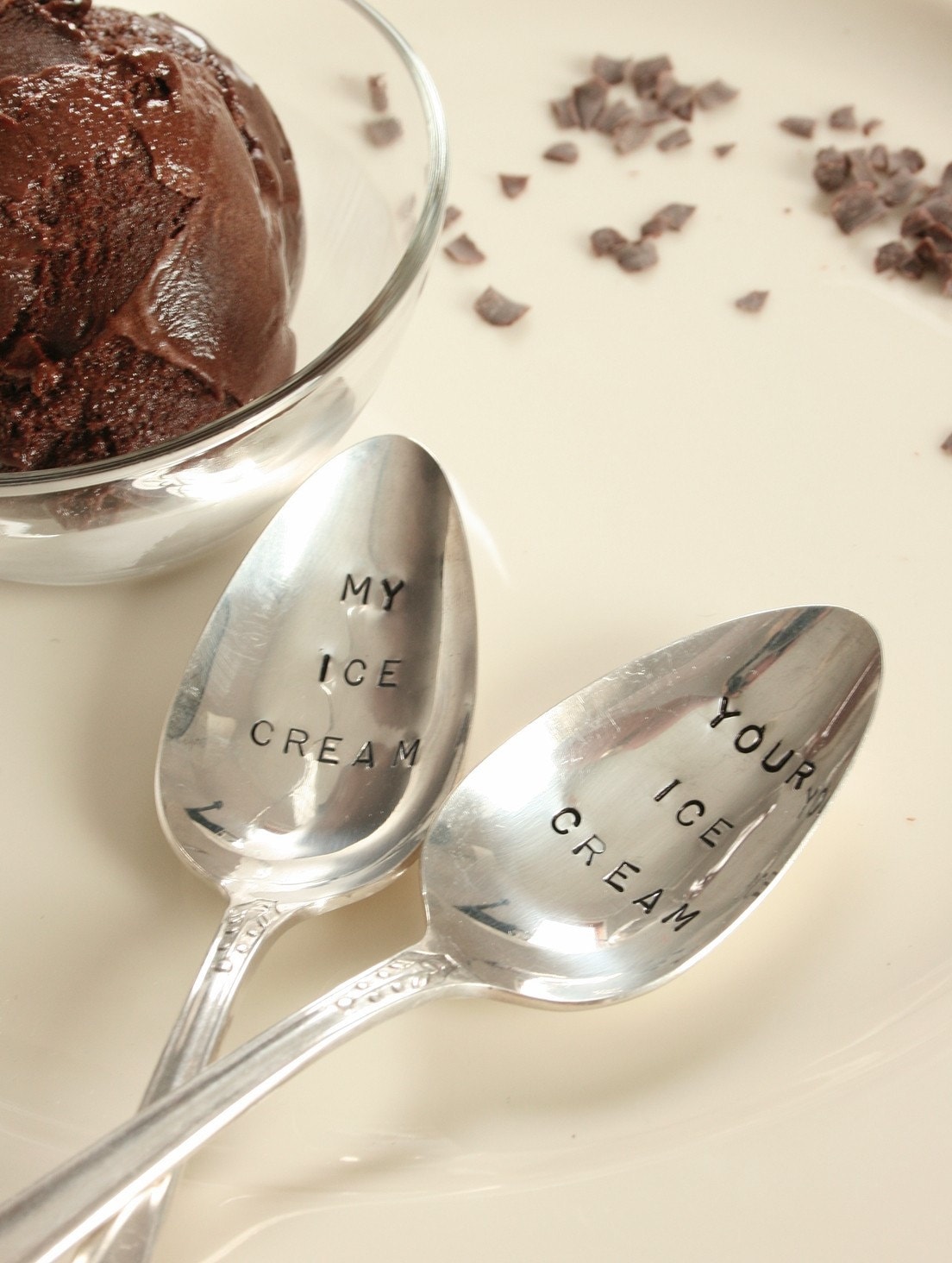 Vintage my ice cream your ice cream silver plated spoon set