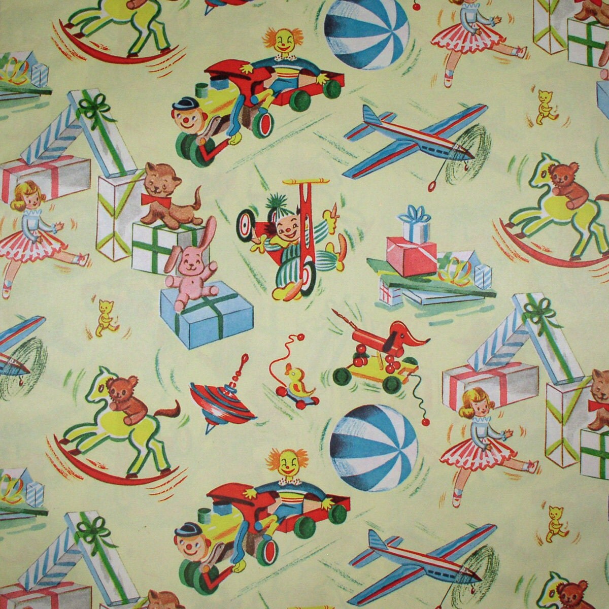 Baby Toys Vintage Gift Wrap Wrapping Paper
