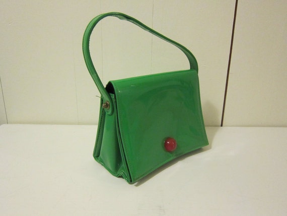 green patent bag