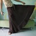 Full Circle - Hand Dyed Dark Chocolate Brown Light Cotton Blend Viscose Skirt With Fray Frill
