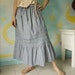 Summer Blossom....Blueish Grey Light Muslin Cotton Skirt With Floral Hand Embroidered Detail Both Front And Back