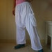 Chic Summer Unisex Pants - White Double Gauze Cotton Pants With 2 Side Hanging Pockets