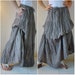 Meet You There... Steampunk Funky Light Cotton Ruching Tiered Maxi Skirt Hand Dyed In Taupe