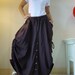 Love Me..Love Me Not II - Steampunk Dark Brownish Purple Light Double Gauze Cotton Convertible Skirt Or Pants And 2 Roomy Pockets