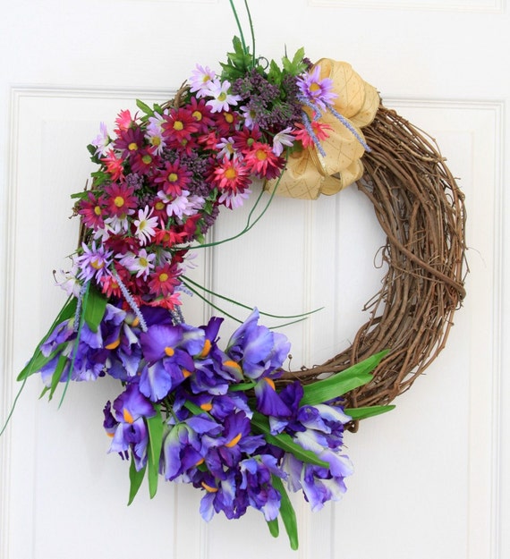 Eternal Summer Grapevine Floral Wreath Summer Wreath   Il 570xN.221582778 