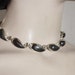 VINTAGE 50s 60s Thermo Plastic Choker Necklace In Deep Steel Gray