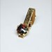 Vintage Watermelon Rhinestone Brushed Gold Tone Tie Bar