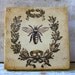 Bee Painting Gift Her 6x6 Wreath Rustic Romantic French Cottage Decor Small Art Encaustic Beeswax Ready to Ship