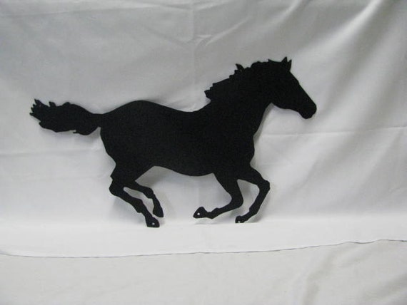 Horse 001 AF X Large Western Metal Wall Yard Art Black