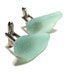 Authentic Cuban Sea Glass Cuff Links - Aqua / Light Blue - Beach Wedding - Sea Shore