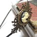 Black and Cream Cameo Headband - Antiqued Brass Accents - What a Lady