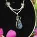 Blue Druzy Wirewrap Necklace
