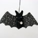 Halloween felt animal ornament : FUZZ bat with flower