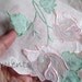 VINTAGE HANDKERCHIEFS Pink Roses. Whites. And Gray Leaves. No.101. Set of 3 Handmade Hankies. One From France. Paris Apartment Home Decor