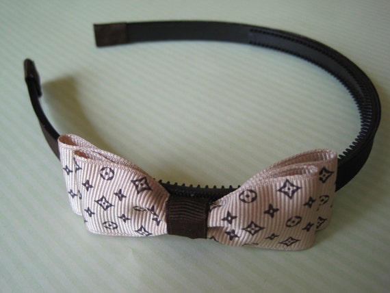 Items similar to Louis Vuitton Inspired Bow Headband on Etsy
