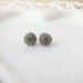 Tiny Cool Gray Dahlia Earrings