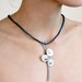 Pods choker in silver gray cotton hand weaved and upcycled metal hand formed