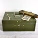 Vintage Cash Box with Key / Army Green Cash Box / Industrial Storage