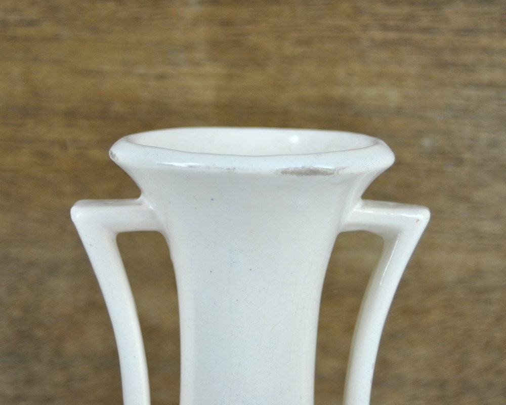 Vintage White McCoy Pottery Vase