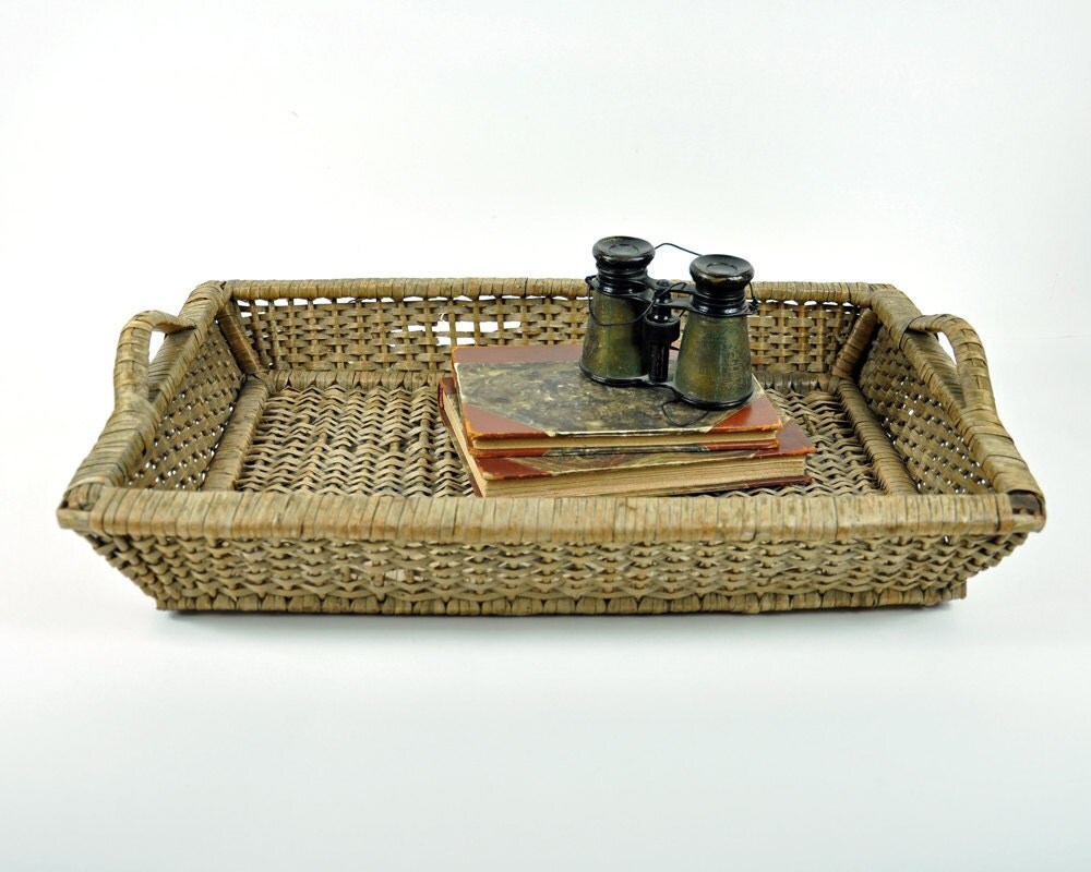 Antique Woven Tray Basket