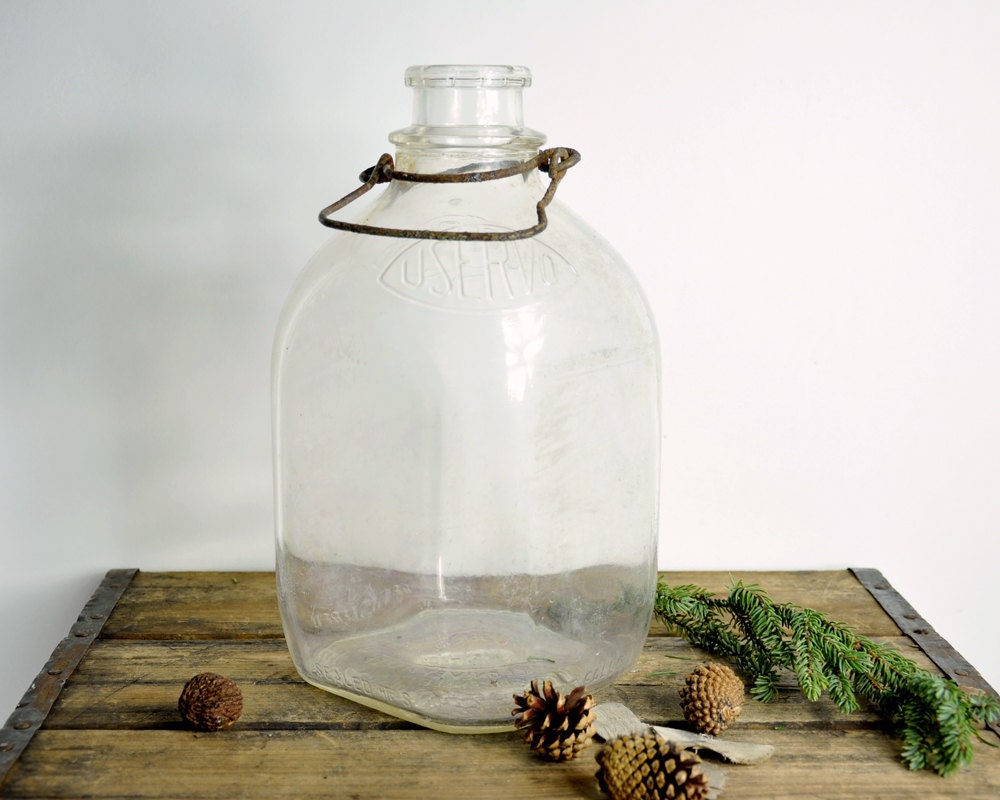 Vintage Glass Bottle / Gallon Milk Bottle