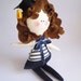 HAPPY GRADUATION Doll - child friendly cotton and felt kids Doll - handmade in Italy -
