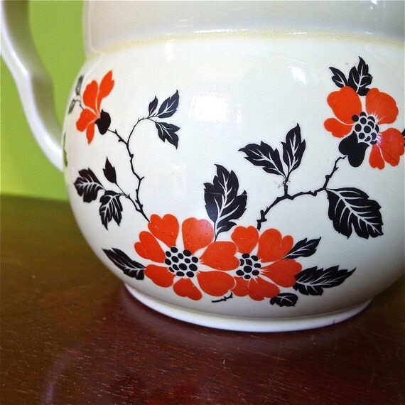 SALE Vintage Hall Teapot Red Poppy Radiance