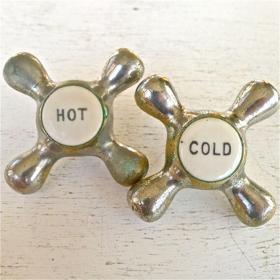 Vintage Antique Hot Cold Faucet Handles
