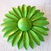 Vintage Green Enamel Flower Pin Big and Beautiful