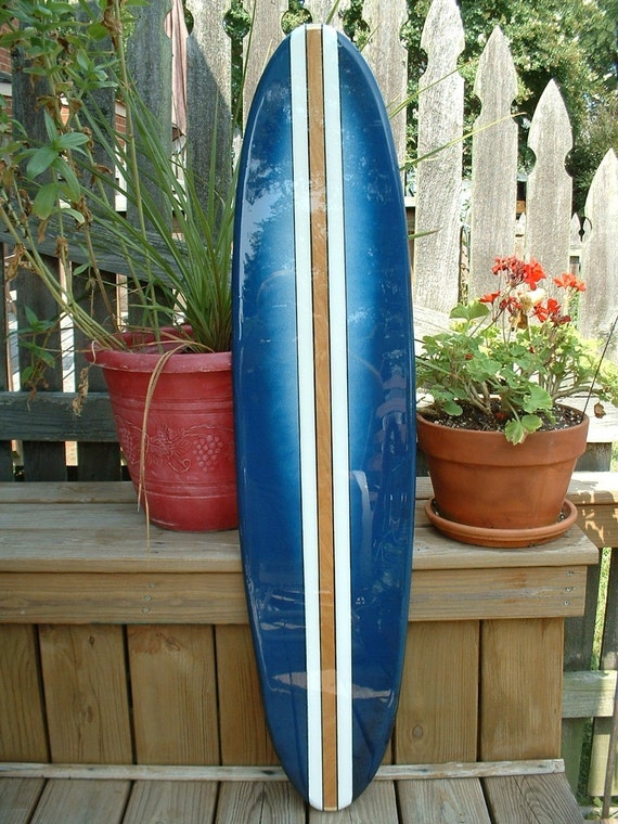 Surfboard wall hanging Hawaiian Surfboard classic blue style