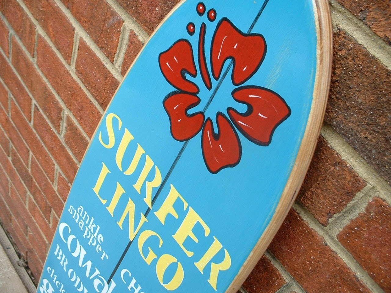 Surfboard wall sign surfer lingo wall beach by