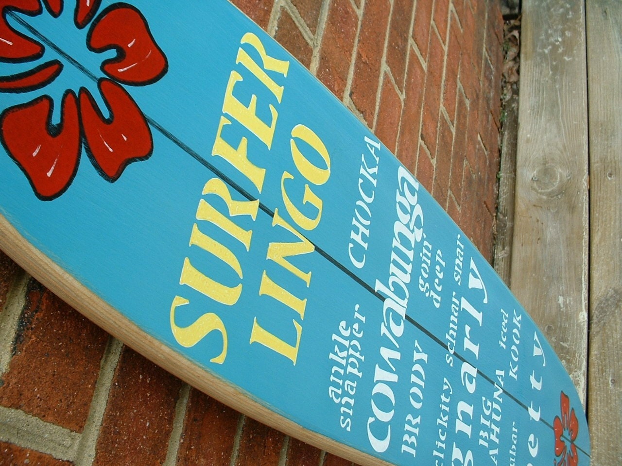 Surfboard wall sign surfer lingo wall beach by