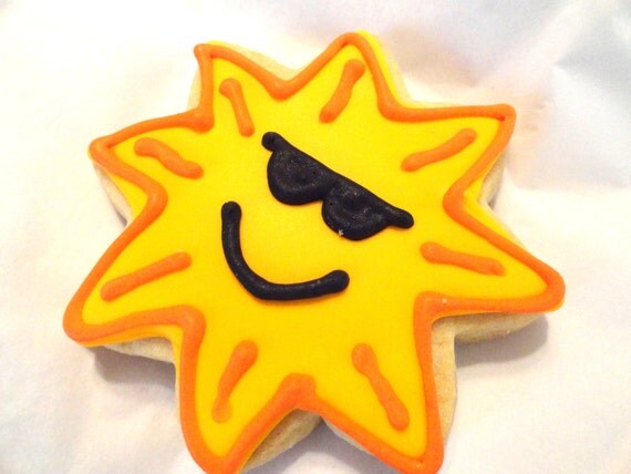 Custom sun cookies 2 dozen