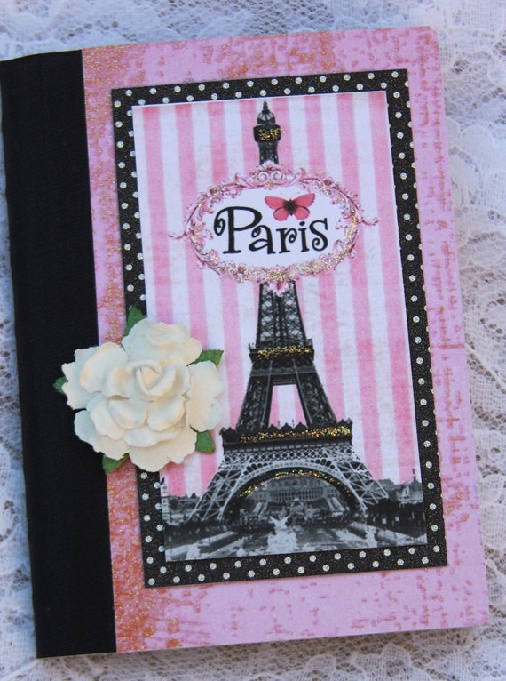 Eiffel Tower Paris Journal Notebook Altered Gift