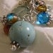 Silver and pastel, glass purse charm