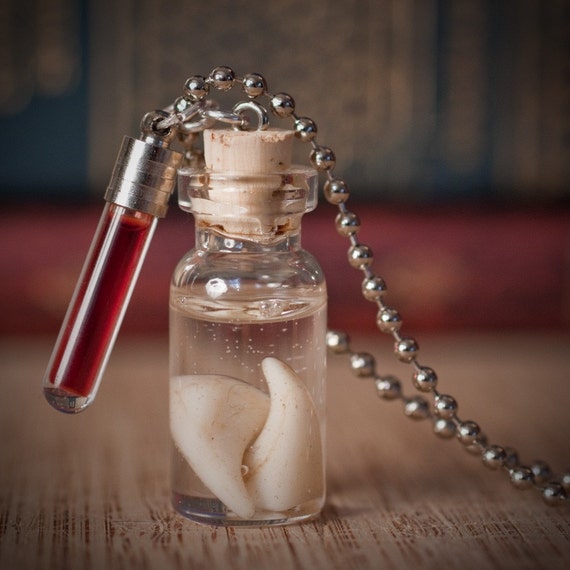 Fangs in a Jar and Vampire Blood Vial Necklace by AlternateHistory