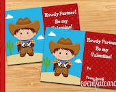 Cowboy Printable Valentines Day Cards for Kids - DIY Il_170x135