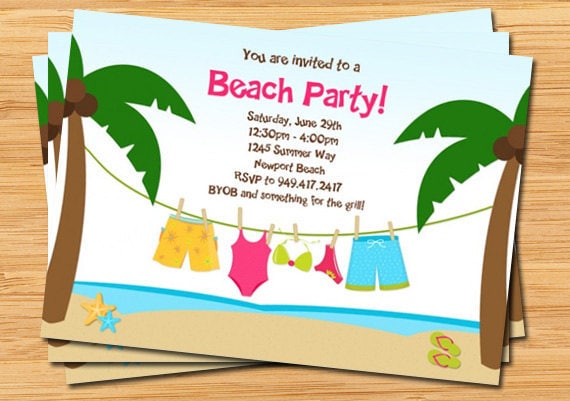 Summer Beach Party Invitations 4