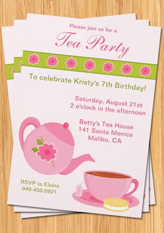 Tea Party Invitation - Fully Customizable Il_570xn