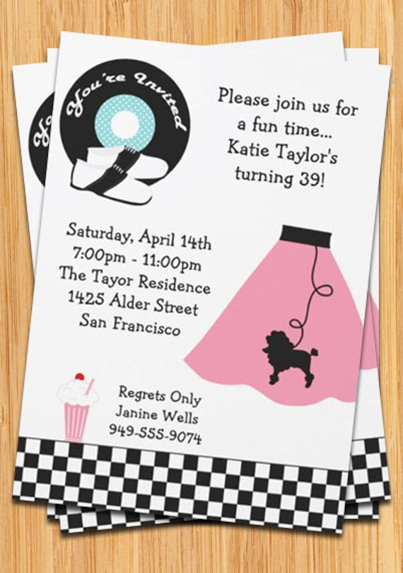 50S Party Invitations 2