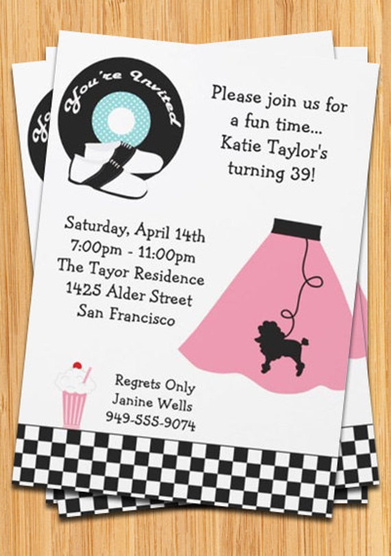 50'S Party Invitation Templates Free 2