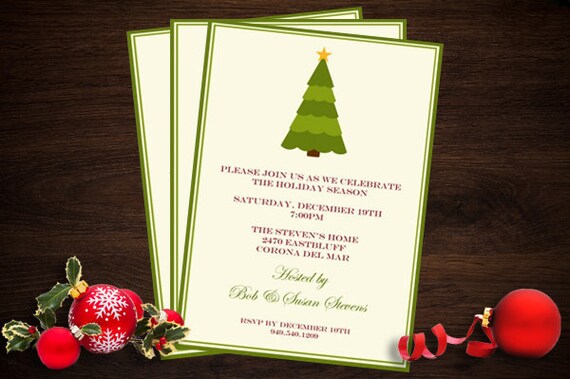 Elegant Christmas Tree Party Invitation Il_570xn