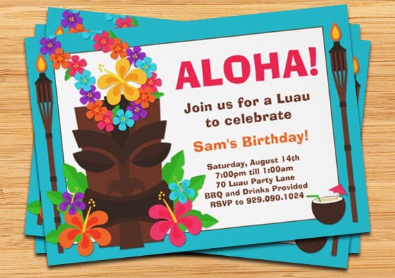 Party Invitations For A Luau Party 1