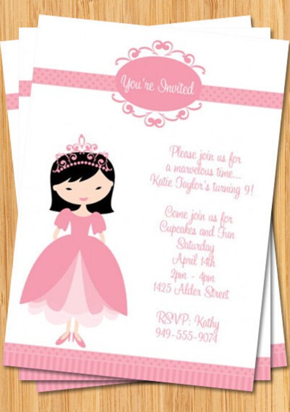 Asian Princess Birthday Party Invitation - Customizable Il_570xn